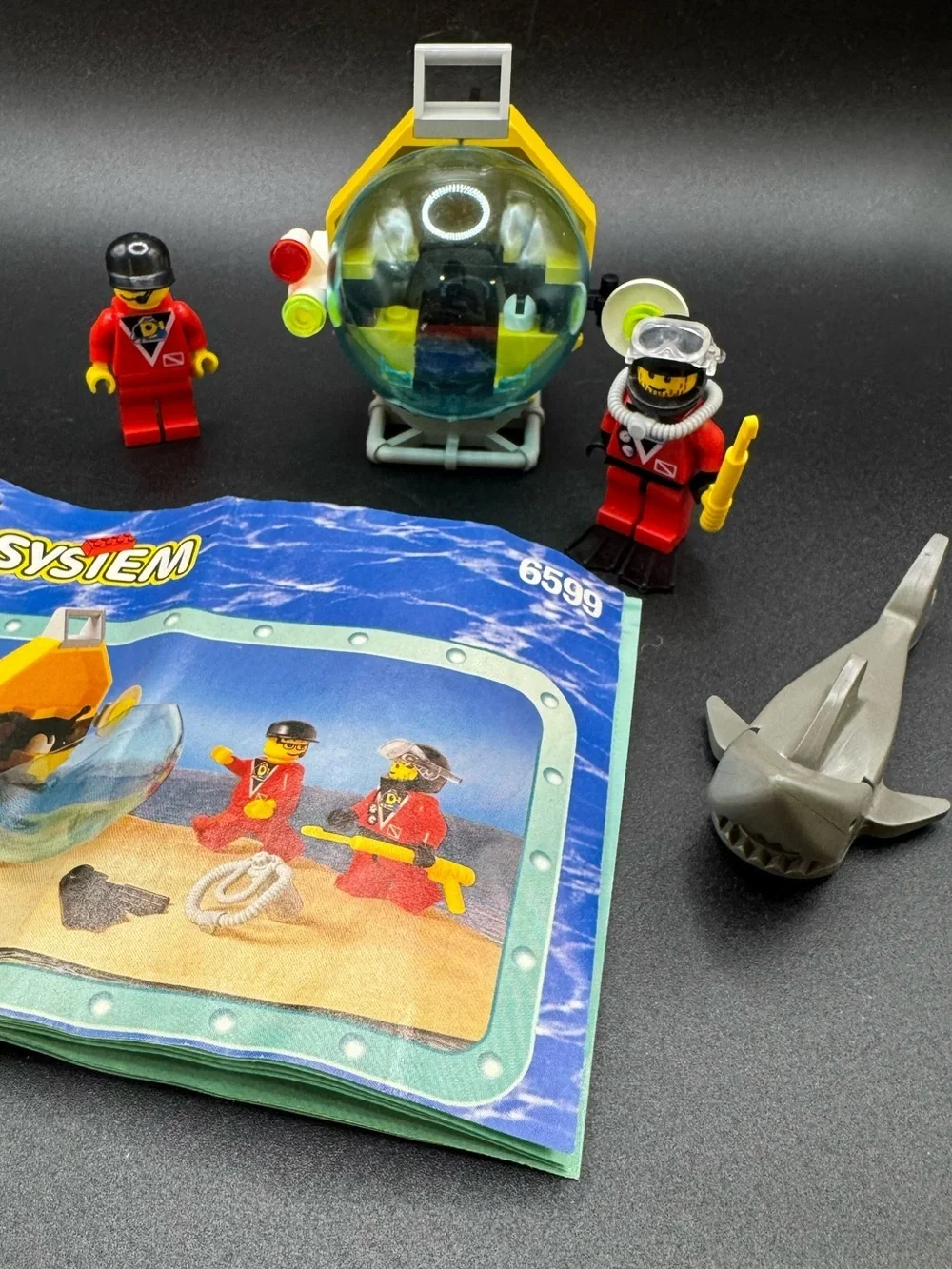 Vintage LEGO Town Divers Shark Attack 6599 Near Complete Set Retired 1997